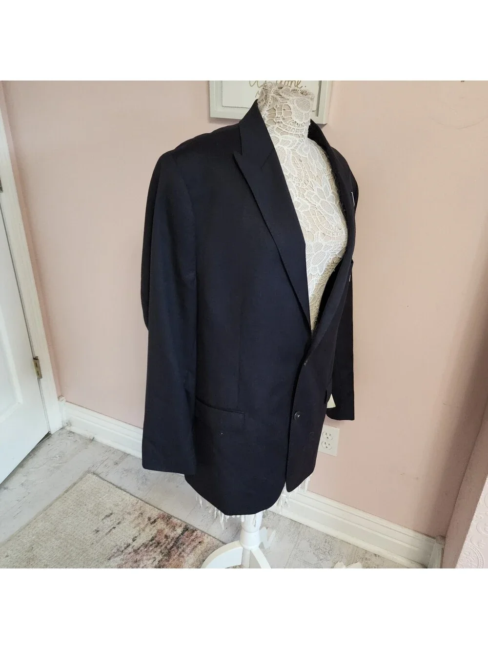 NWT Lauren Ralph Lauren Men’s Navy Blue Blazer Jacket Trim Fit 50R
